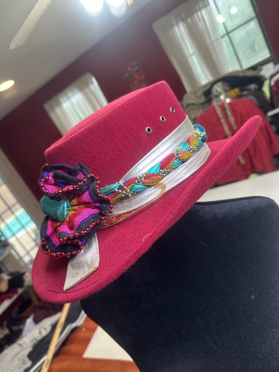 Vintage 90s ARLOP Red Western Hat – Fiesta / Southwestern Statement Piece main image 8
